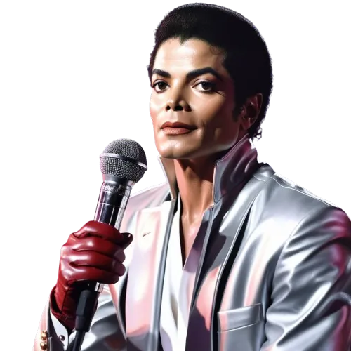 AI Voice Michael Jackson holding a mic