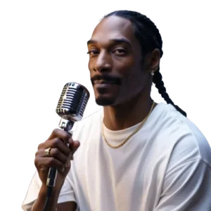 Snoop Doog AI Voice holding a mic