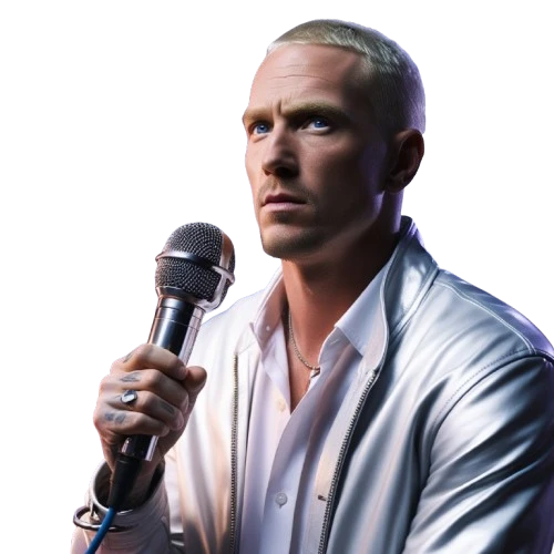 Ai voice Eminem holding a mic